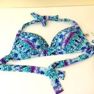 Bleu Rod Beattie Bikini Top Halter Tie Size 10 NWT